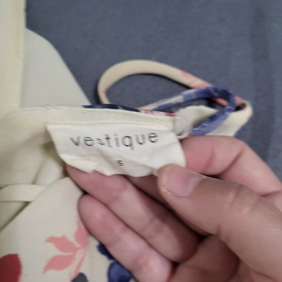 VESTIQUE Women's Small Strappy Flowy Floral Sundress Lined Whimsy Fairy Garden - Picture 8 of 10